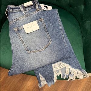 KanCan Light Blue Frayed Ankle Jeans